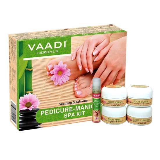 Vaadi Herbals Soothing and Refreshing Pedicure Manicure Spa Kit - Natural Hand & Foot Care