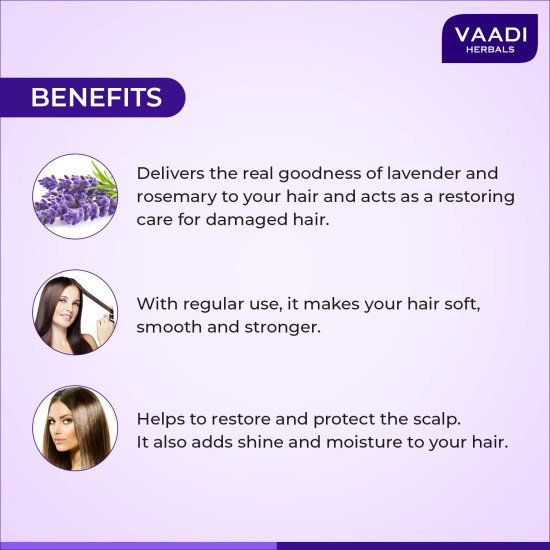 Vaadi Herbals Lavender Shampoo with Rosemary Extract - Intensive Repair System