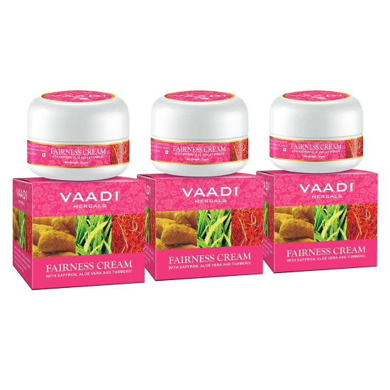 Vaadi Herbals Fairness Cream, Saffron Aloe Vera and Turmeric Extracts - Radiant Skin