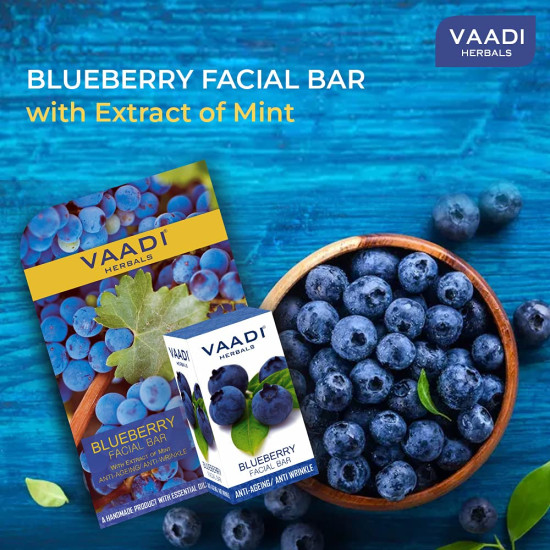 Vaadi Herbals Blueberry Facial Bars - Antioxidant & Nourishing