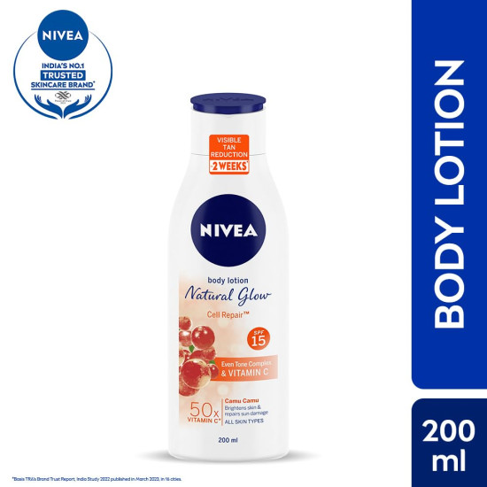 NIVEA Natural Glow Cell Repair Body Lotion - SPF 15 & 50X Vitamin C