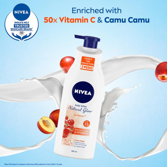 NIVEA Natural Glow Cell Repair Body Lotion - SPF 15 & 50X Vitamin C