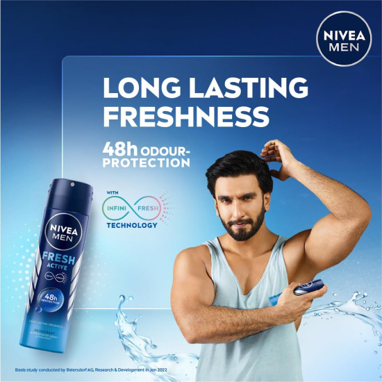 NIVEA MEN Fresh Active Original 48 Hours Deodorant - Long-lasting Freshness