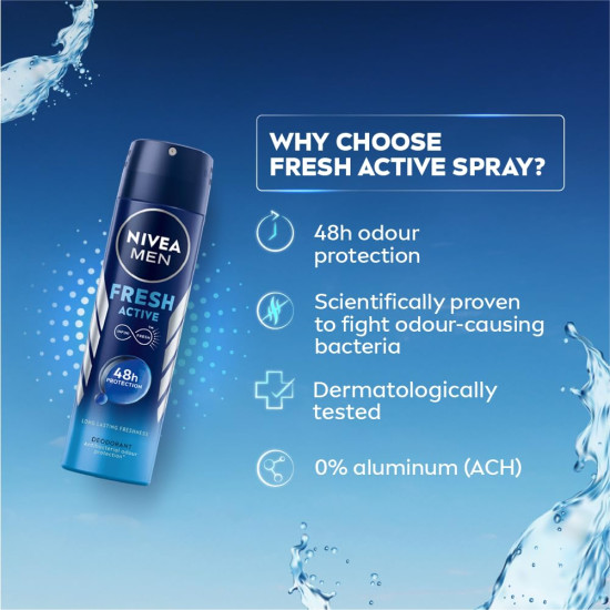 NIVEA MEN Fresh Active Original 48 Hours Deodorant - Long-lasting Freshness