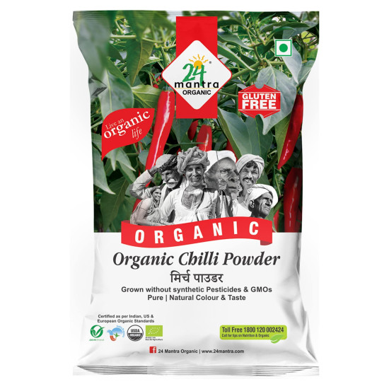 24 Mantra Organic Chilli Powder - 100% Organic & Rich Flavour
