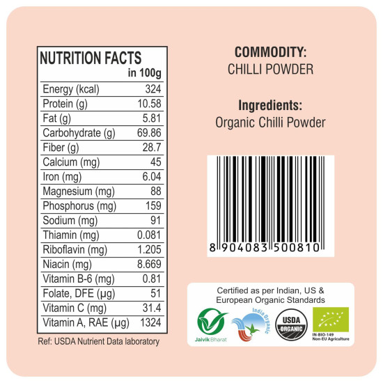24 Mantra Organic Chilli Powder - 100% Organic & Rich Flavour