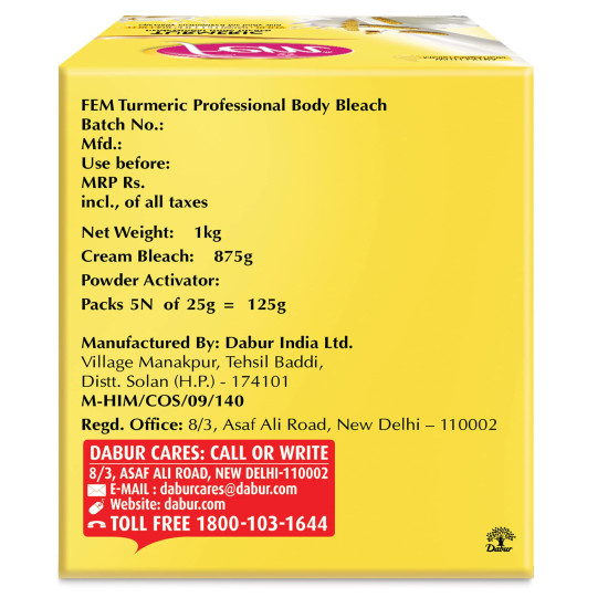 Fem Turmeric Professional Body Bleach - Powerful Skin Lightening with Turmeric Extract