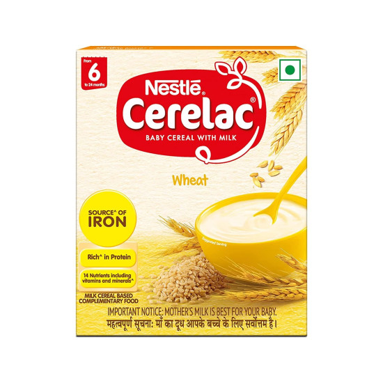Nestle Cerelac Baby Cereal with Milk, Wheat - Source of Iron & Protein