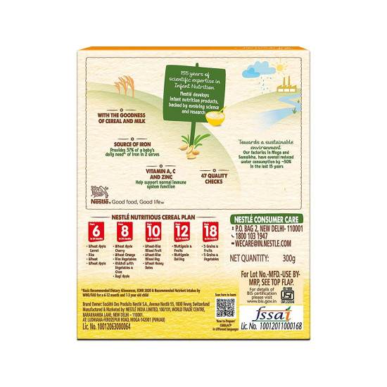 Nestle Cerelac Baby Cereal with Milk, Wheat - Source of Iron & Protein