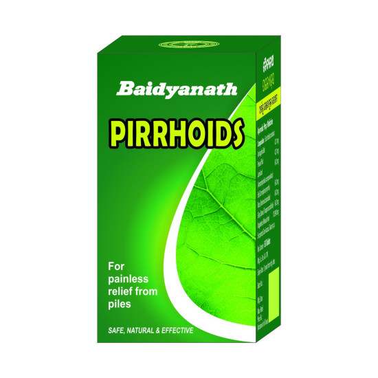 Baidyanath Pirrhoids Tablets | Arshoghini Bati, Prawal Pisti, Jamikand, Mesua Ferra, Vetiveria Zizanioides, Commiphora Myrrha Blend | 50 Tablets