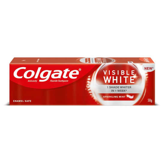 Colgate Visible White Toothpaste (50g) - Teeth Whitening Starts in 1 Week