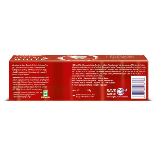 Colgate Visible White Toothpaste (50g) - Teeth Whitening Starts in 1 Week