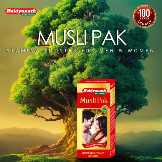 Baidyanath Red Musli Pak - Made With Pure Safed Musli For Strength And Vitality - 250G Powder