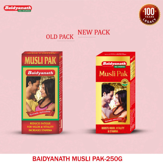 Baidyanath Red Musli Pak - Made With Pure Safed Musli For Strength And Vitality - 250G Powder