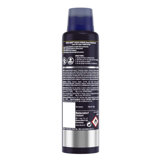 NIVEA Deodorant Fresh Boost - 48h Long Lasting Freshness for Men