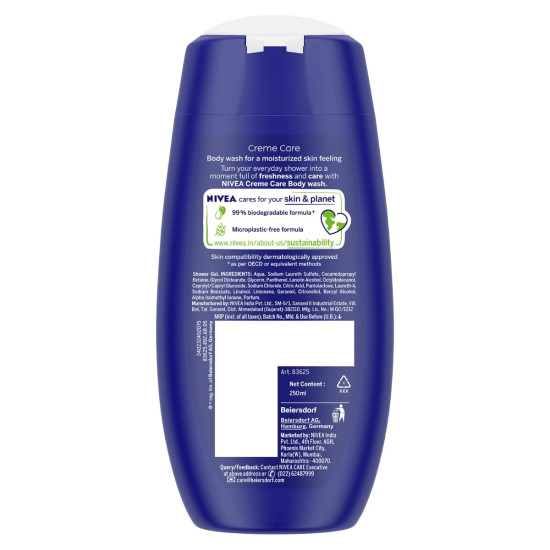 NIVEA Crème Care 250ml Body Wash - For Soft & Moisturized Skin