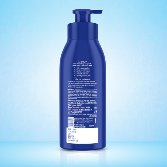 NIVEA Nourishing Body Milk 400ml Body Lotion - 48 H Moisturization
