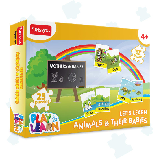 Funskool Play & Learn Animals & Their Babies - Educational 25 Pieces Puzzle