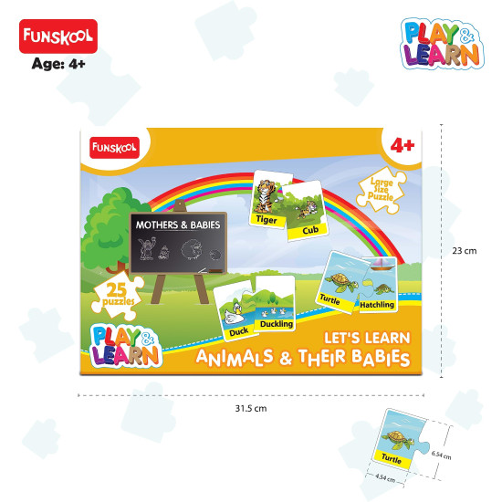 Funskool Play & Learn Animals & Their Babies - Educational 25 Pieces Puzzle