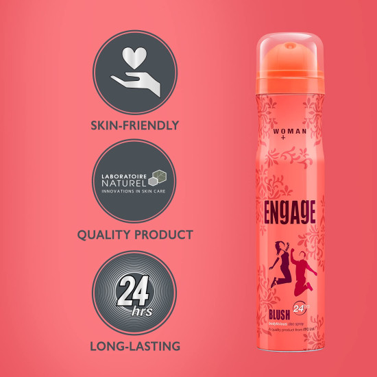 Engage Blush Deodorant For Women - Fruity and Floral Fragrance