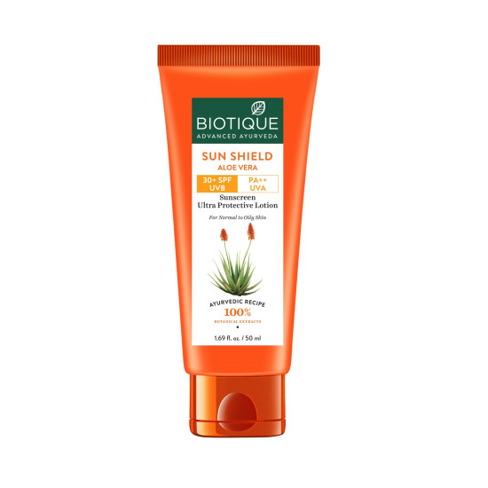 Biotique Bio Aloe Vera SPF 30+ Sunscreen - Ultra Soothing Lotion for Combination Skin