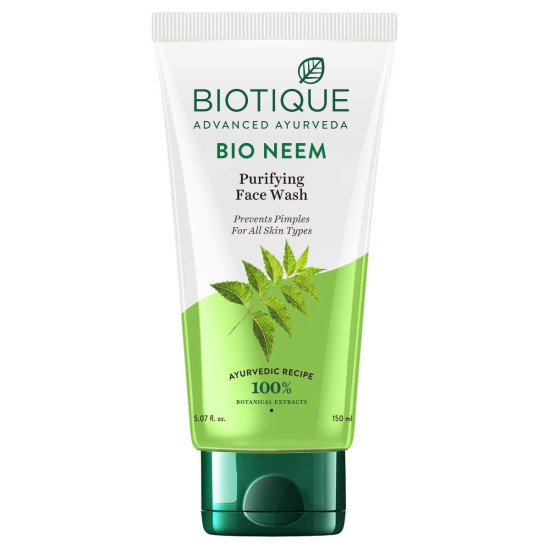 Biotique Fresh Neem Pimple Control Face Wash - Ayurvedic Solution for Clear Skin
