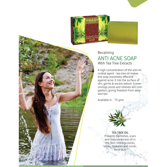 Vaadi Herbals Becalming Tea Tree Soap - Anti Acne Therapy