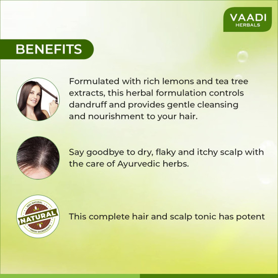 Vaadi Herbals Dandruff Defense Lemon Shampoo - Fights Dandruff & Adds Shine