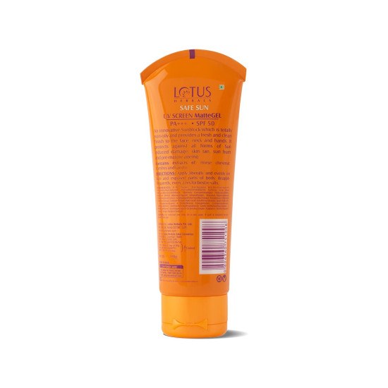 Lotus Herbals Safe Sun Invisible Matte Gel Sunscreen SPF 50 PA+++ - Non-Greasy Protection for Oily Skin