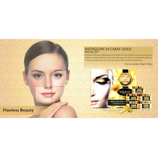 Vaadi Herbals 24 Carat Gold Massage Gel - Luxurious Skincare with Gold Dust