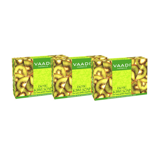 Vaadi Herbals Exotic Kiwi Soap with Green Apple Extract - Refreshing Skincare