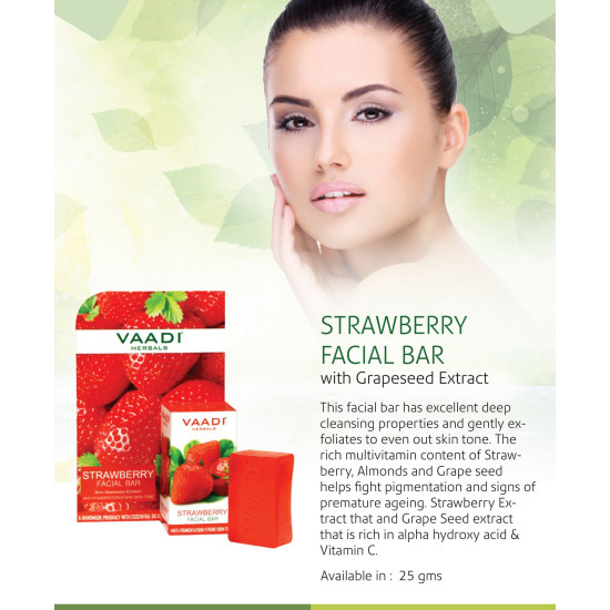 Vaadi Herbals Strawberry Facial Bar - Antioxidant Rich Skincare
