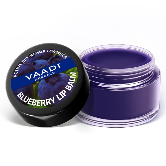 Vaadi Herbals Lip Balm, Blueberry - Antioxidant & Moisturizing