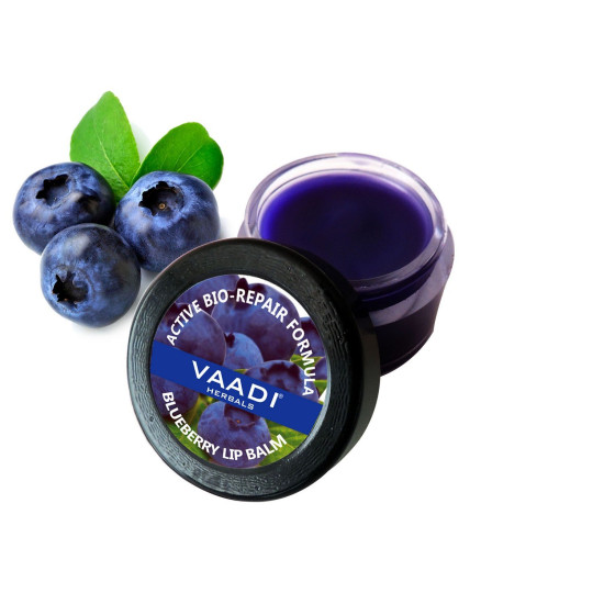 Vaadi Herbals Lip Balm, Blueberry - Antioxidant & Moisturizing