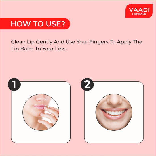 Vaadi Herbals Lip Balm, Strawberry and Honey - Moisturizing Lip Care