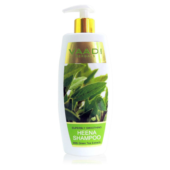 Vaadi Herbals Superbly Smoothing Heena Shampoo with Green Tea Extracts - Deep Conditioning & Frizz Control