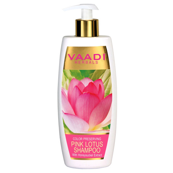 Vaadi Herbals Pink Lotus Shampoo with Honey Suckle Extract - Color Preserving