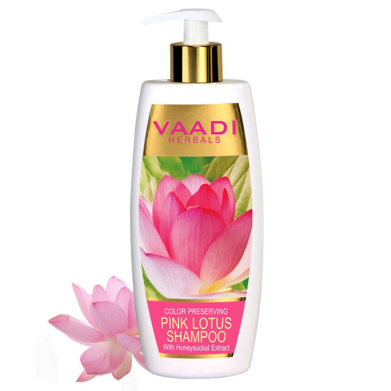 Vaadi Herbals Pink Lotus Shampoo with Honey Suckle Extract - Color Preserving