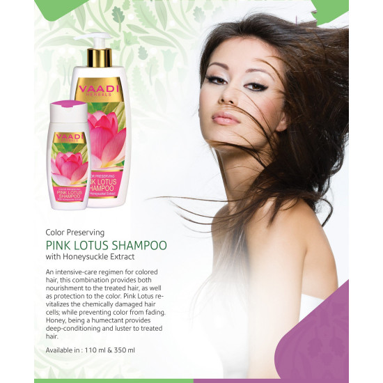 Vaadi Herbals Pink Lotus Shampoo with Honey Suckle Extract - Color Preserving