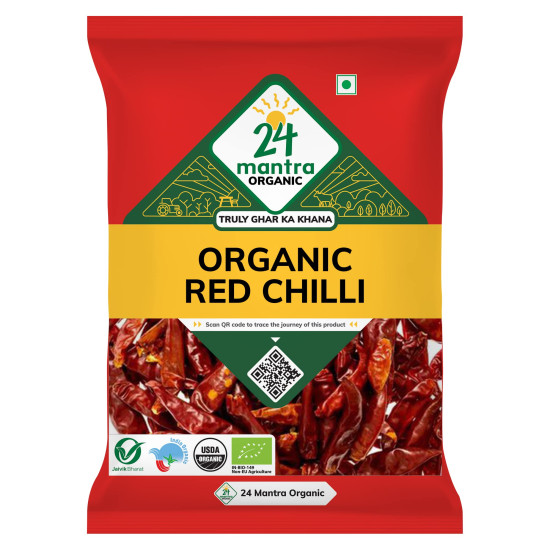 24 Mantra Organic Red Stick Chilly - 100% Organic & Chemical Free