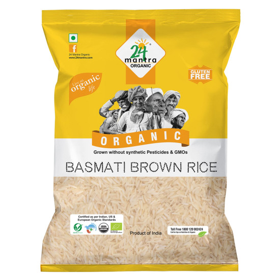 24 Mantra Organic Unpolished Basmati Rice - Premium Brown - 100% Organic