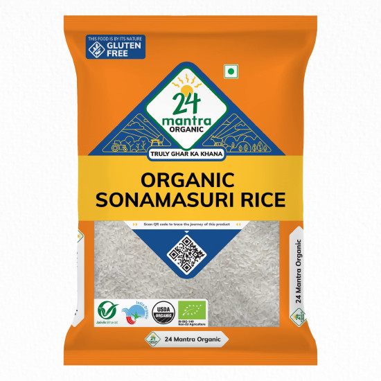 24 Mantra Organic Sonamasuri Polished Raw Rice - 100% Organic & Chemical Free