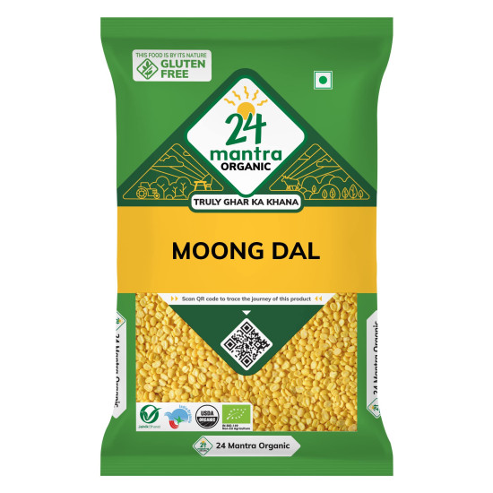24 Mantra Organic Yellow Moong Dal Split, 500g - 100% Organic and Unpolished