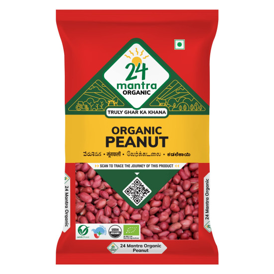 24 Mantra Organic Raw Peanut, 500g - 100% Organic & Rich in Antioxidants