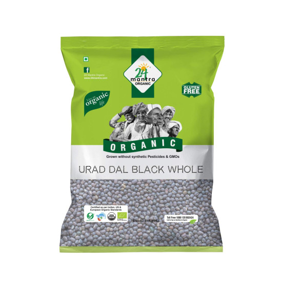 24 Mantra Organic Unpolished Urad Dal Black Whole - 100% Organic & Chemical Free