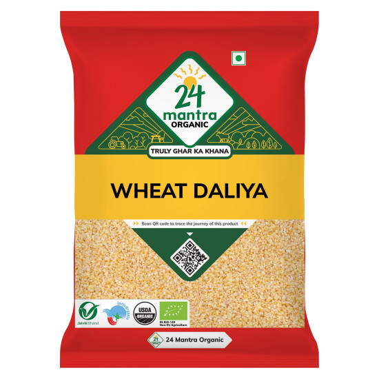24 Mantra Organic Wheat Daliya - Chemical Free & Pesticides Free