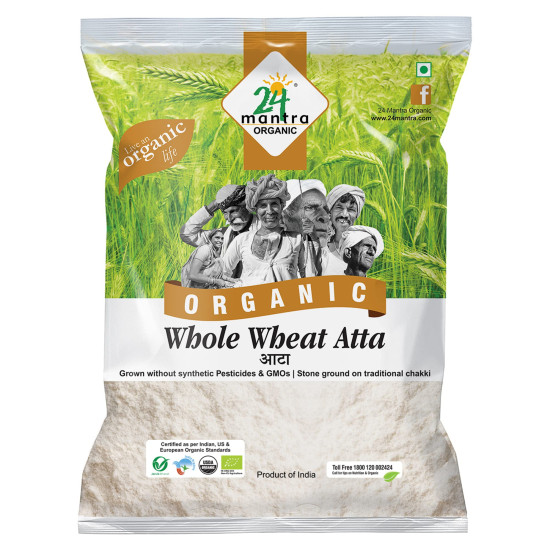 24 Mantra Organic Whole Wheat Atta - 100% Organic & Chemical Free
