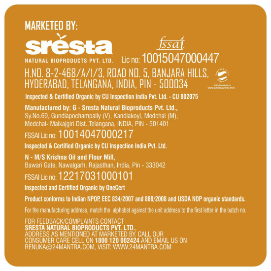 24 Mantra Organic Whole Wheat Atta - 100% Organic & Chemical Free