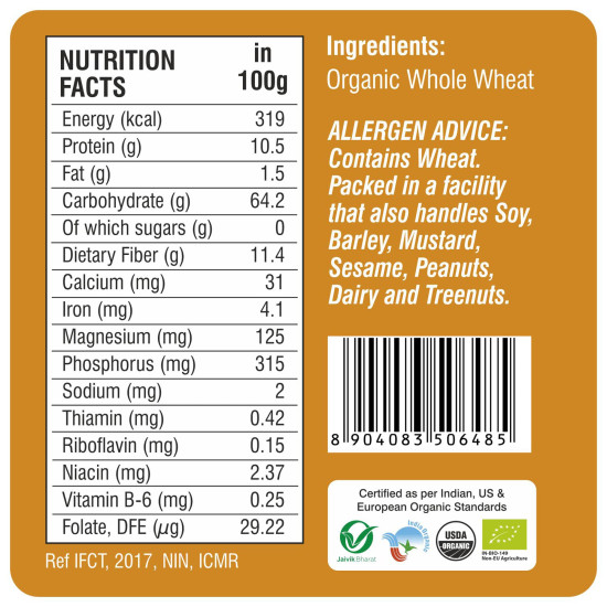 24 Mantra Organic Whole Wheat Atta - 100% Organic & Chemical Free
