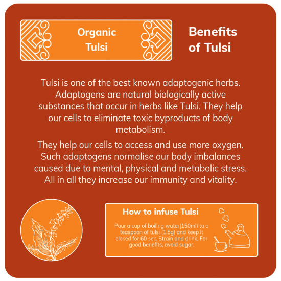 24 Mantra Organic Tulsi Tea Powder - 100% Organic & Antioxidant Rich
